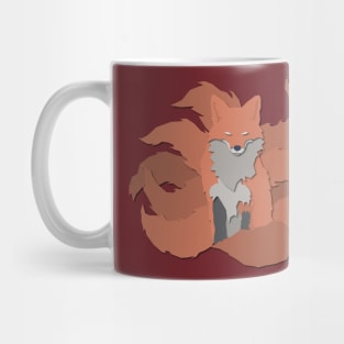 9 Tails Kitsune (Papercut Illustration) Mug